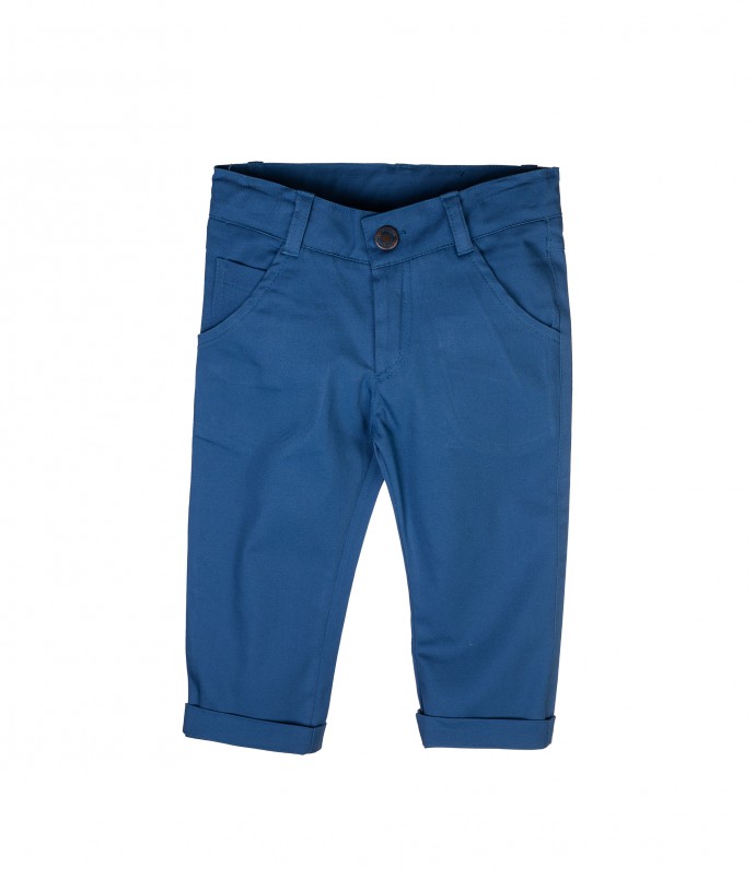 Παιδικό Παντελόνι για άγόρι έλαστική καμπαρντίνα χρώμα ρουά joom.